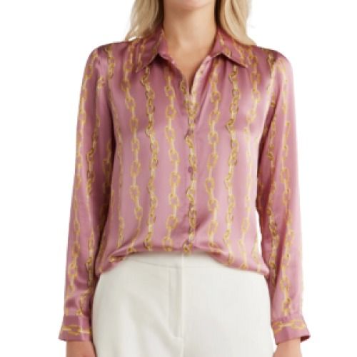 L'agence Tyler Silk Long Sleeve Shirt