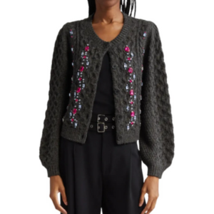 Cinq à Sept Joelle Embellished Cable Stitch Cardigan