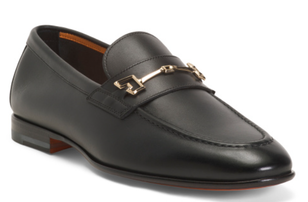 Santoni Men's Leather Saddle Loafers