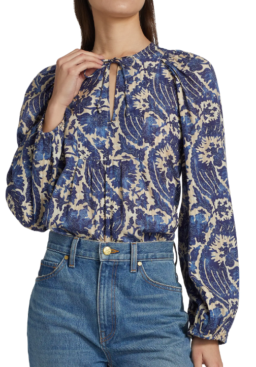Ulla Johnson Brea Floral Cotton-Blend Blouse
