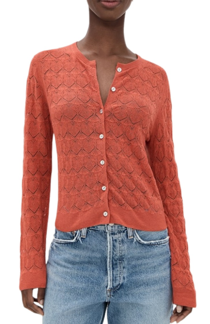 Vince Lace Stitch Cardigan