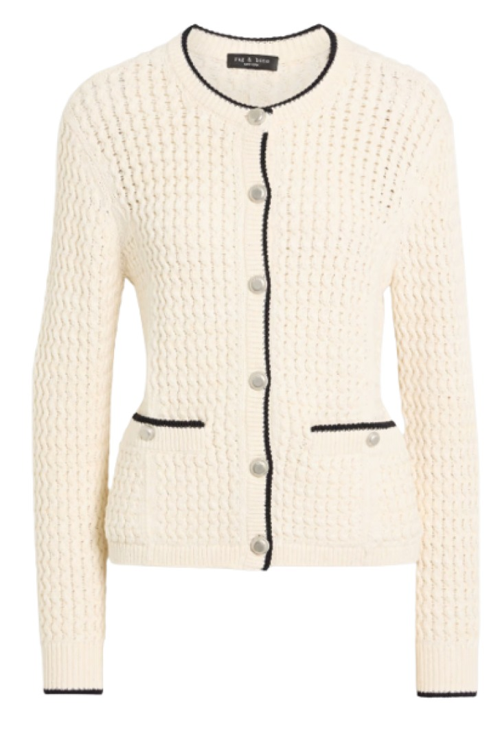 Rag & Bone Daria Cable-Knit Cotton-Blend Cardigan