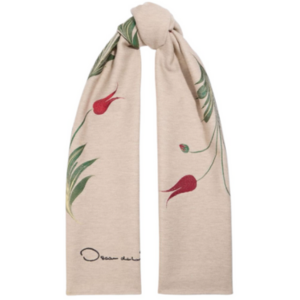 Oscar De La Renta Jacquard-Knit Wool-Blend Scarf