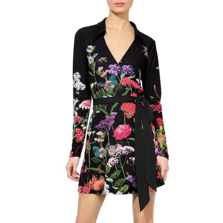 Alice + Olivia Jersey Wrap Minidress