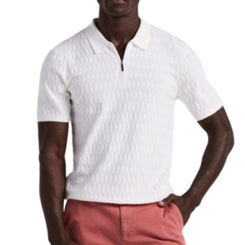 Perry Ellis Men's Geometric Zip Polo Sweater