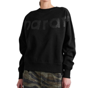 Marant Étoile Glittered Logo Cotton Sweatshirt