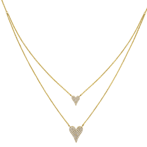 Jennifer Miller Gold Double Heart Necklace