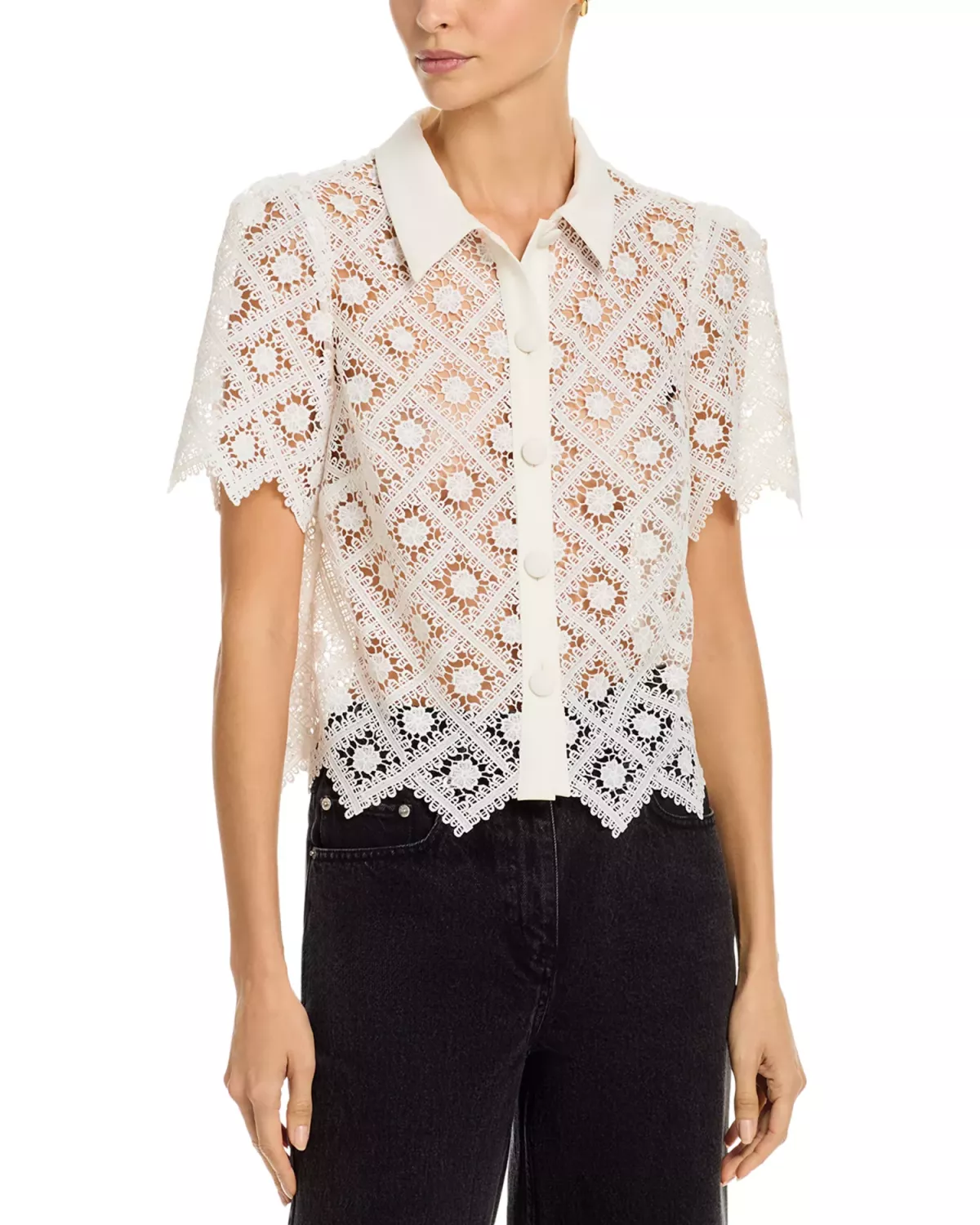 Milly Addison Tile Lace Shirt