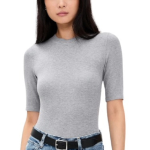 Frame Heather Ribbed Crew Neck Tee