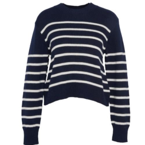 Barbour Emery Stripe Crop Cotton & Cashmere Sweater