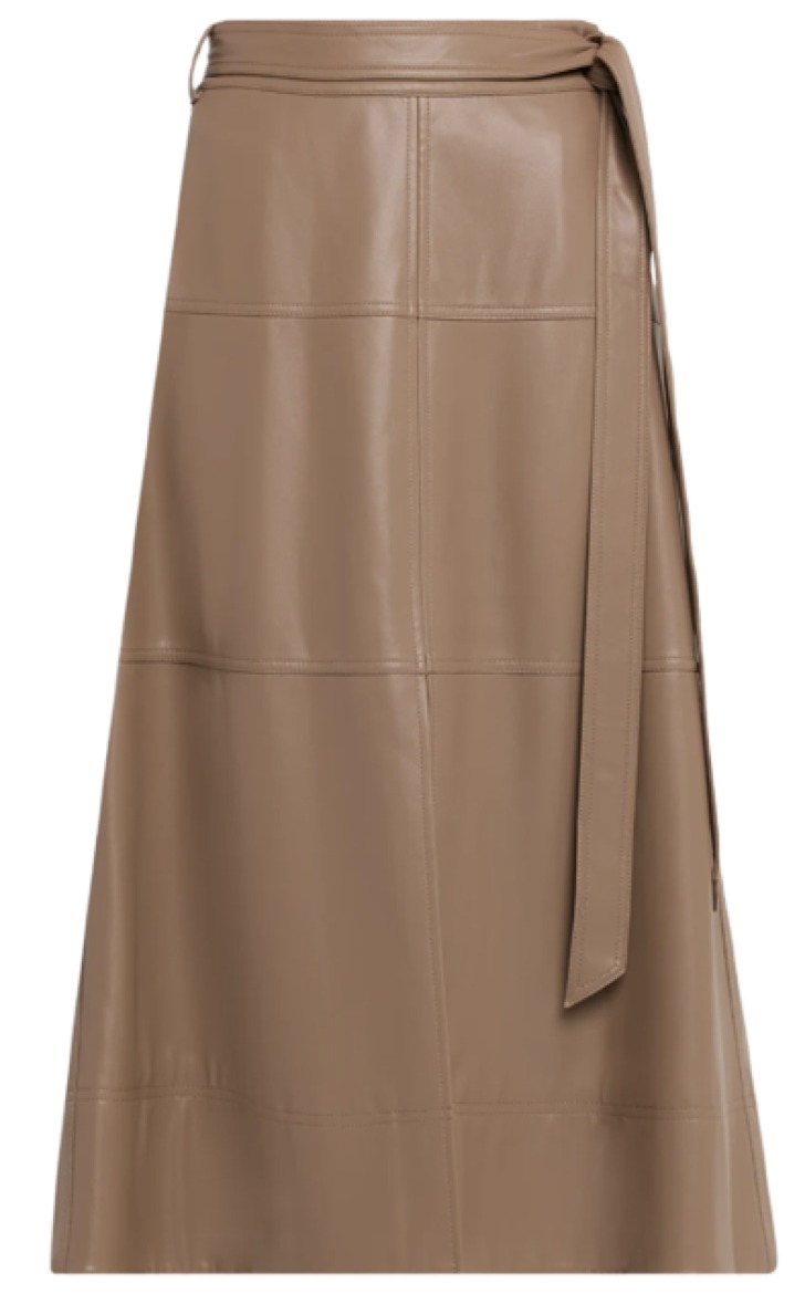 Tanya Taylor Hudley Vegan Leather Midi Skirt