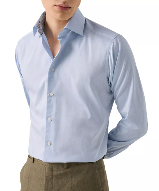 Eton Twill Long Sleeve Button Front Shirt