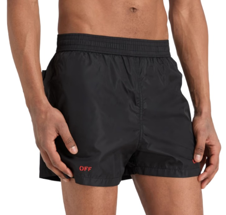 Off-White Off Stamp Short-Length Printed Swim Shorts