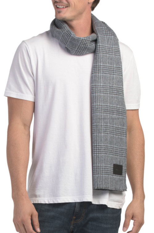 Vince Merino Wool Blend Plaid Scarf