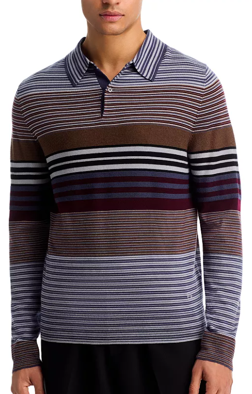 PS Paul Smith Wool Striped Polo Sweater