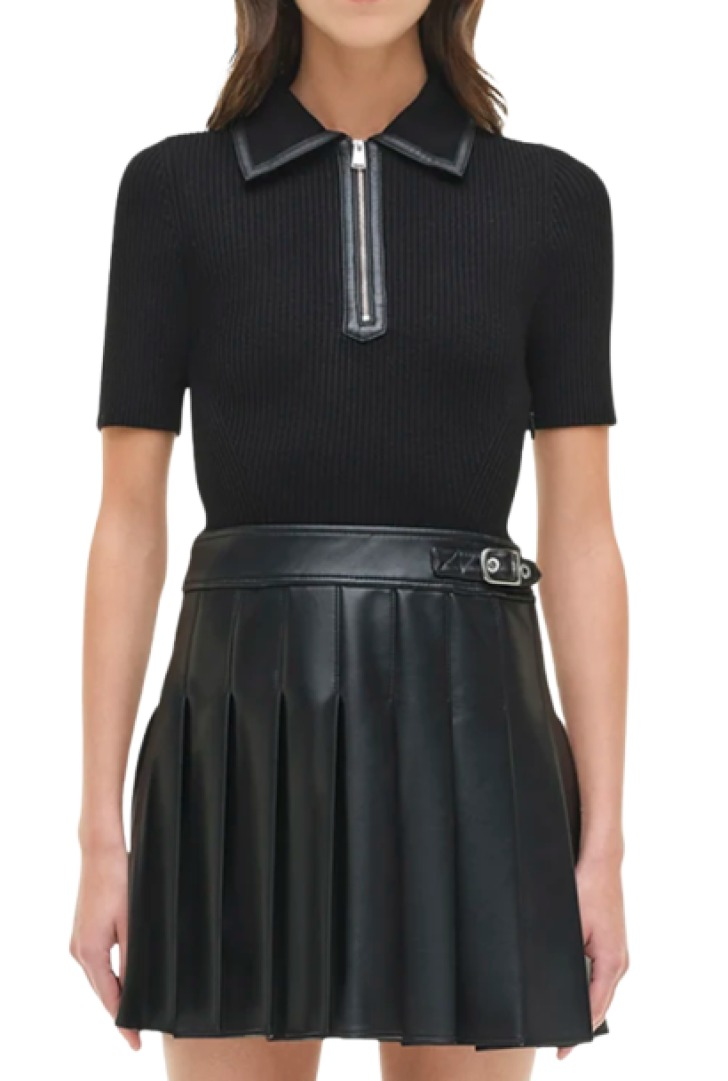 Simkhai Linnie Pleated Combo Mini Dress