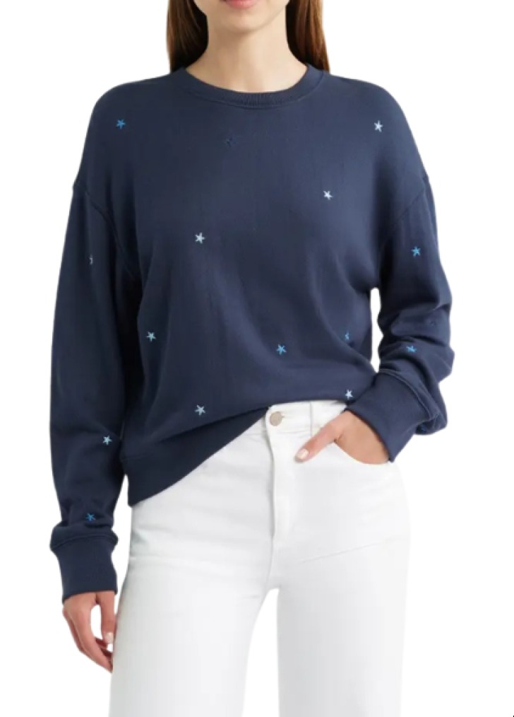 Rails Ramona Star Embroidered Crewneck Sweatshirt