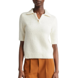 Vince Bouclé Short Sleeve Polo Sweater