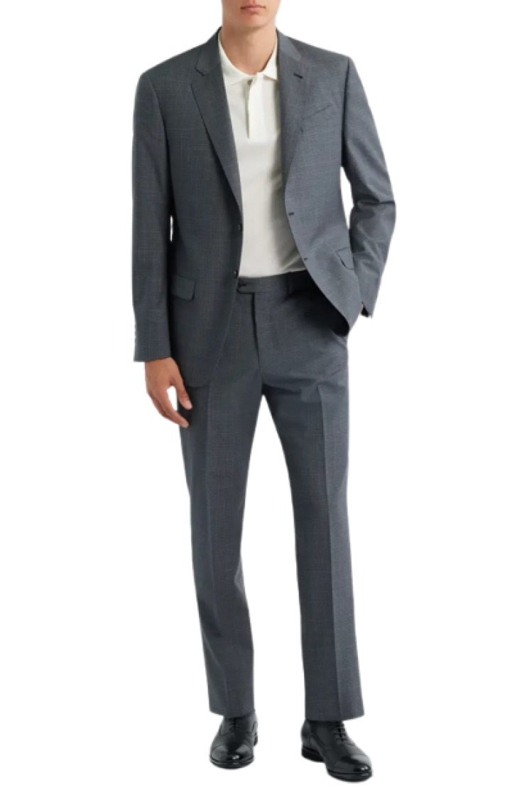 Emporio Armani Grey Microcheck Wool Suit