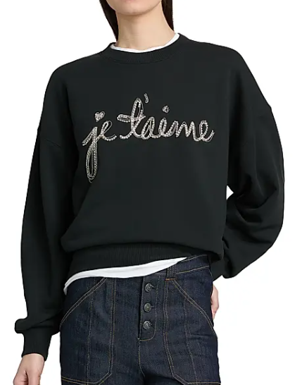 Cinq a Sept Je Taime Cotton Sweatshirt