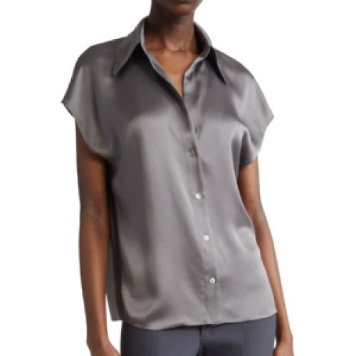 Vince Silk Button-Up Shirt
