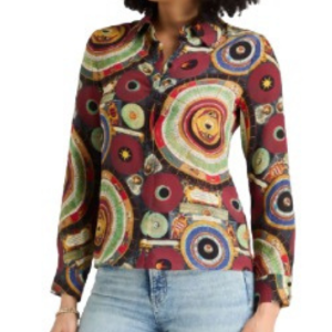 Alice + Olivia Silk Printed Crepe Shirt