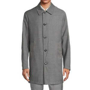 Canali Reversible Wool Raincoat
