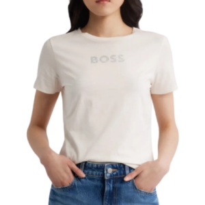 Boss Rhinestone Embellished Cotton Graphic T-Shirt