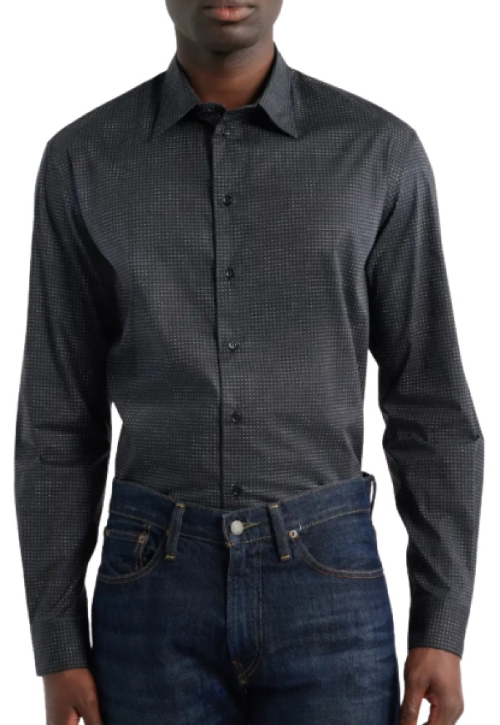 Emporio Armani Micro Dash Button-Up Shirt