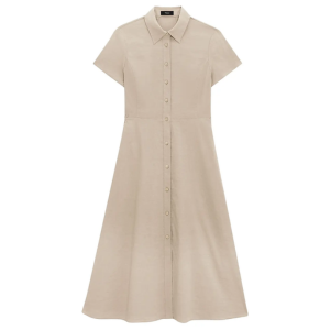 Theory Linen-Blend Midi-Shirtdress