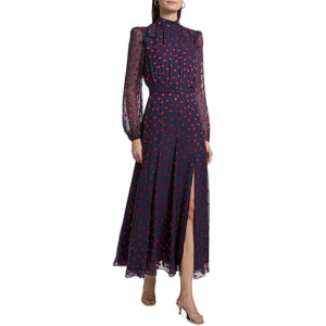 Saloni Jacqui Polka Dot Silk Maxi Dress