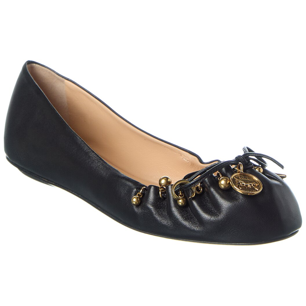 Chloé Charms Leather Ballerina Flat