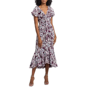 Cinq à Sept Tulip Print Ruffled Minidress