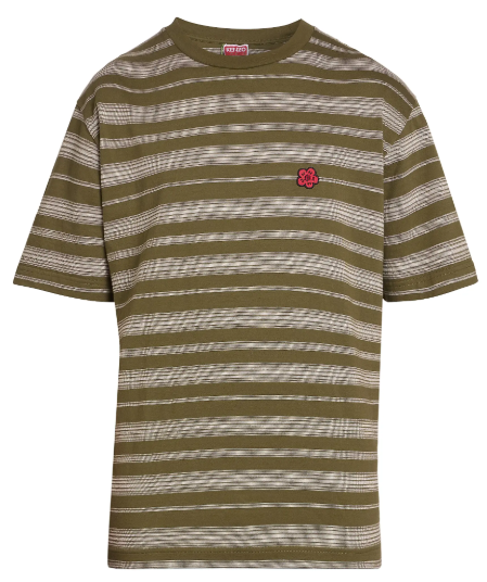 Kenzo Flower Striped Crewneck T-Shirt