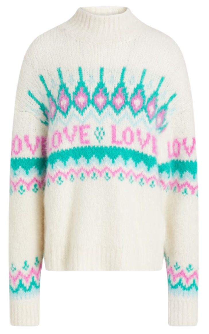 Sandro Intarsia Alpaca-Blend Turtleneck Sweater