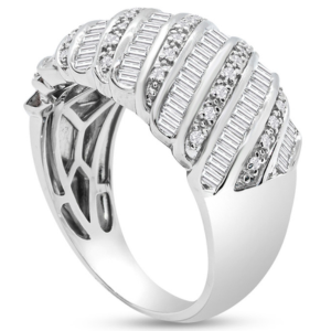 1Ct. Diamond Dome Band Ring In Sterling Silver