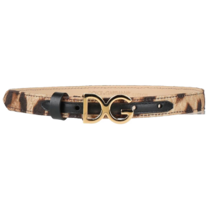 Dolce&Gabbana Leopard Print Woven Skinny Belt