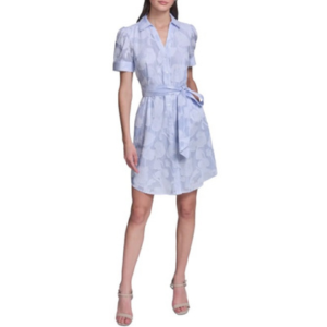 Karl Lagerfeld Floral Burnout Shirtdress with Pockets