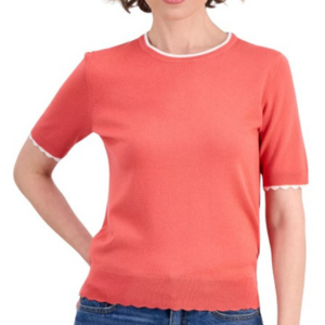 Nautica Women's Scallop-Trim Sweater