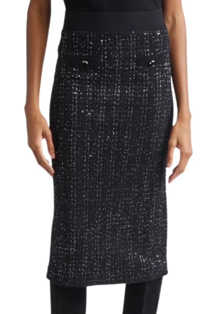 Veronica Beard Corbin Sequin Knit Pencil Skirt