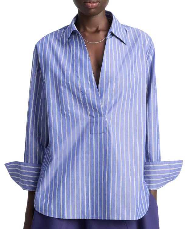 Vince Relaxed Long Sleeve Popover Shirt