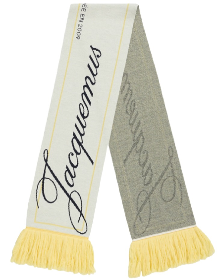 Jacquemus Jacquard Logo Fringed Wool Scarf