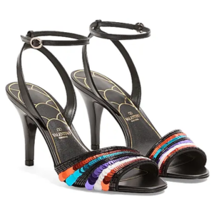 Valentino Garavani Ladycrush Sequin Embroidered Sandals