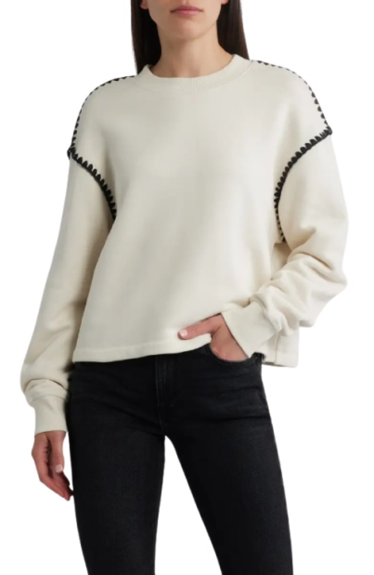 Rag & Bone Blanket Stitch Terry Sweatshirt