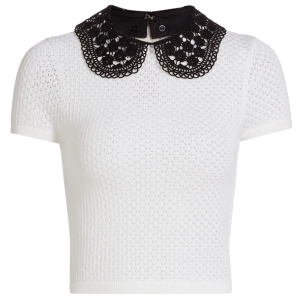 Alice + Olivia Ciara Lace Collar Top