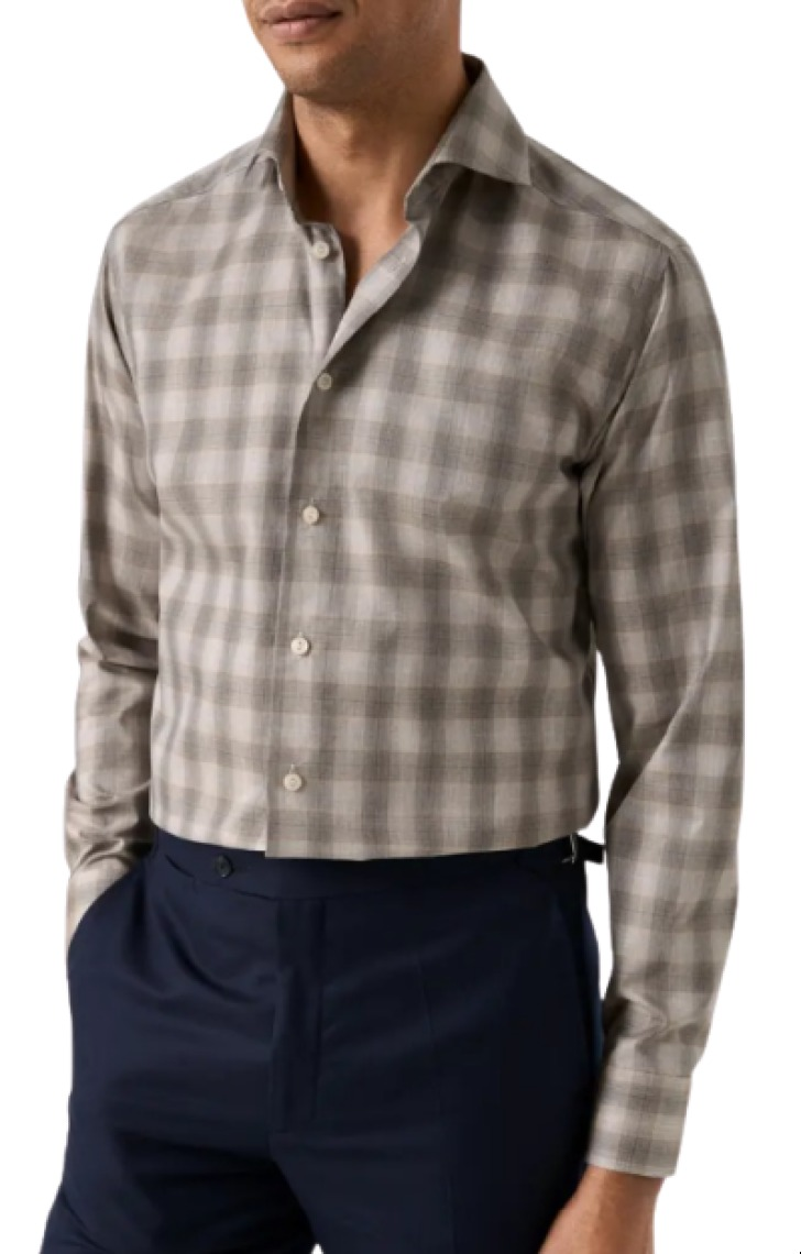 Eton Slim Fit Bold Check Twill Button-Up Shirt