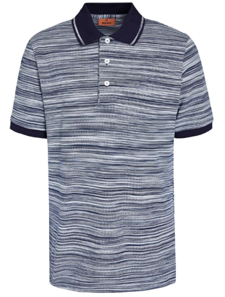 Missoni Space-Dyed Intarsia-Knit Cotton Polo Shirt