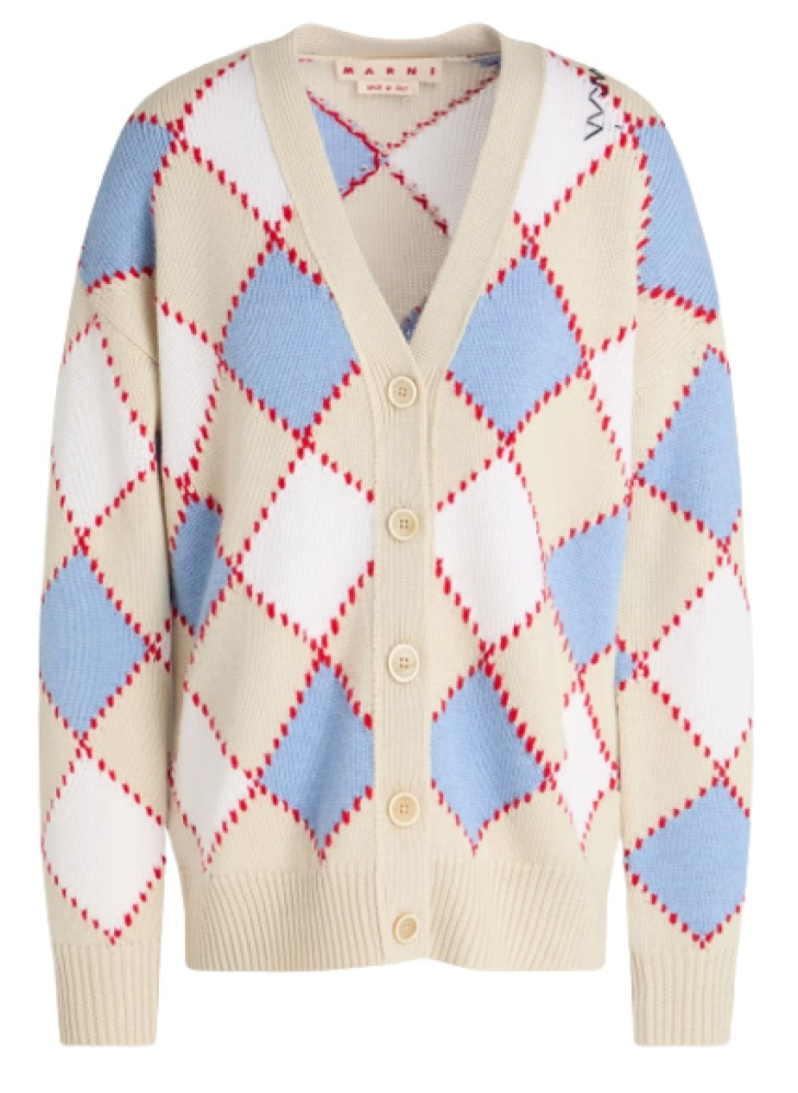 Marni Argyle Intarsia Wool Cardigan