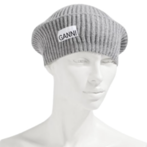 Ganni Ribbed-Knit Beret