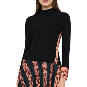 Milly Leopard Rib-Knit Sweater